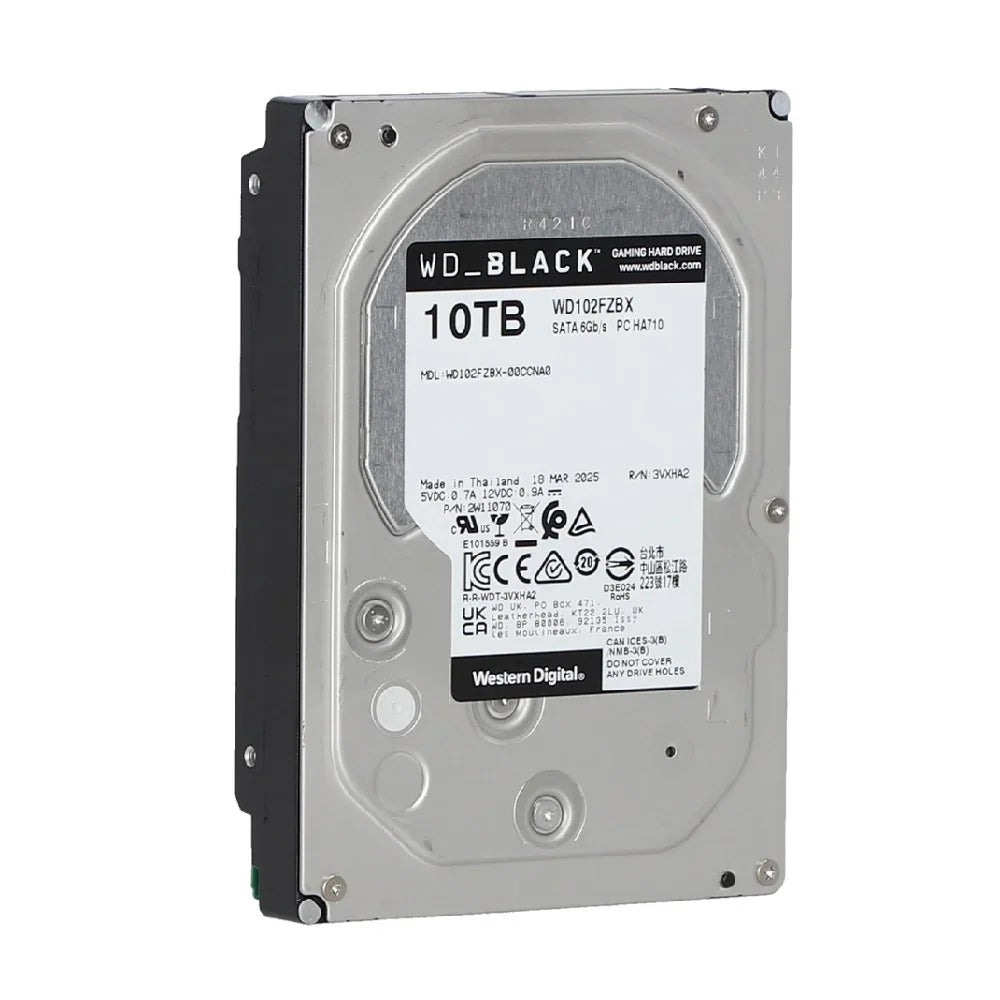 WESTERN DIGITAL WD102FZBX Disco Duro 10TB Black 3.5" SATA 7200 RPM para Juegos