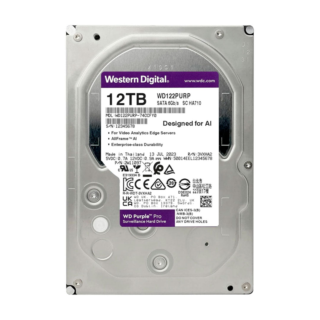WESTERN DIGITAL WD122PURP WD PURPLE PRO Disco Duro Púrpura 12TB 7200RPM 3.5"