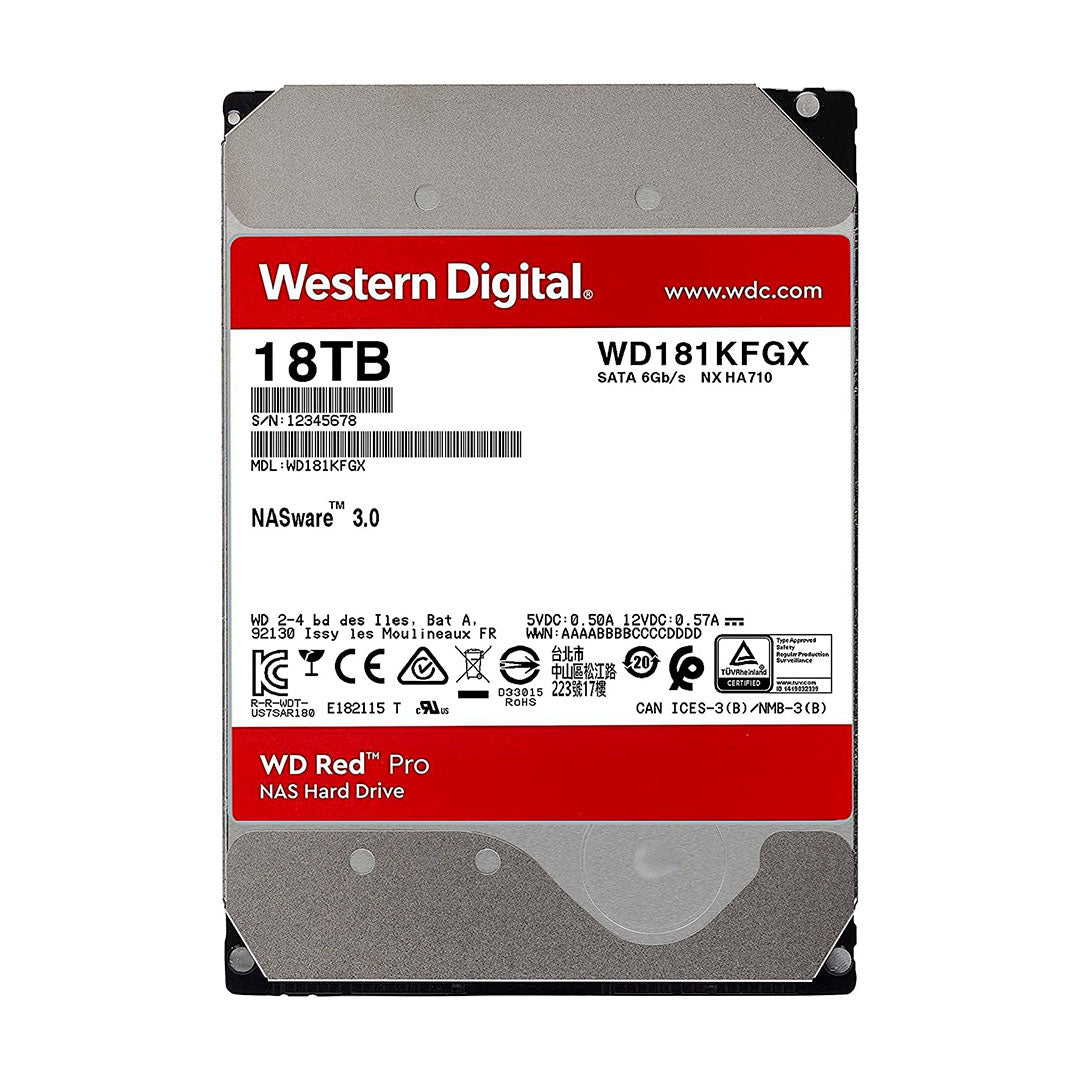 WESTERN DIGITAL WD181KFGX WD RED PRO NAS Disco Duro Rojo 18TB 7200RPM 3.5"