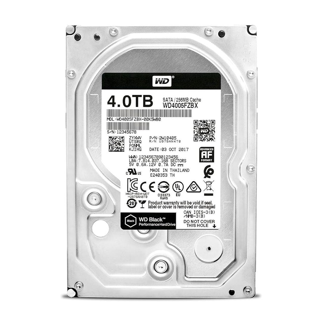 WESTERN DIGITAL WD4006FZBX Disco duro para gaming Negro 4TB SATA 256MB Cache 7200RPM 3.5"