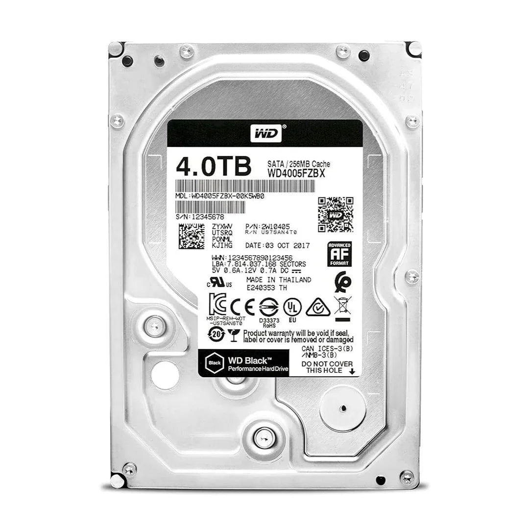 WESTERN DIGITAL WD4006FZBX Disco Duro 4TB Black 3.5" SATA 7200 RPM para Juegos