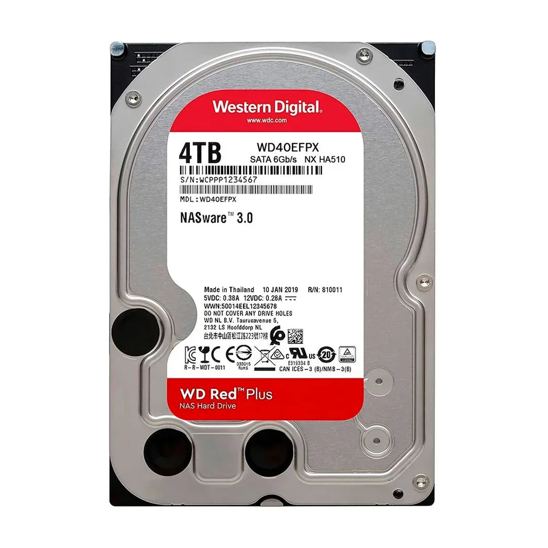 WESTERN DIGITAL WD40EFPX Disco Duro 4TB Red Plus 3.5" SATA 5400 RPM para NAS