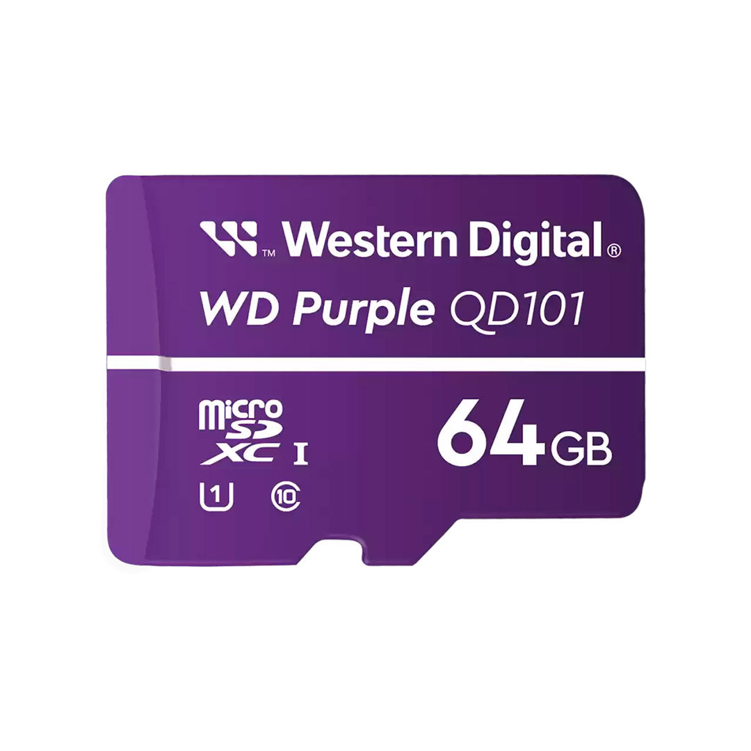 WD Purple QD101 Tarjeta microSD 64GB para Videovigilancia WDD064G1P0C