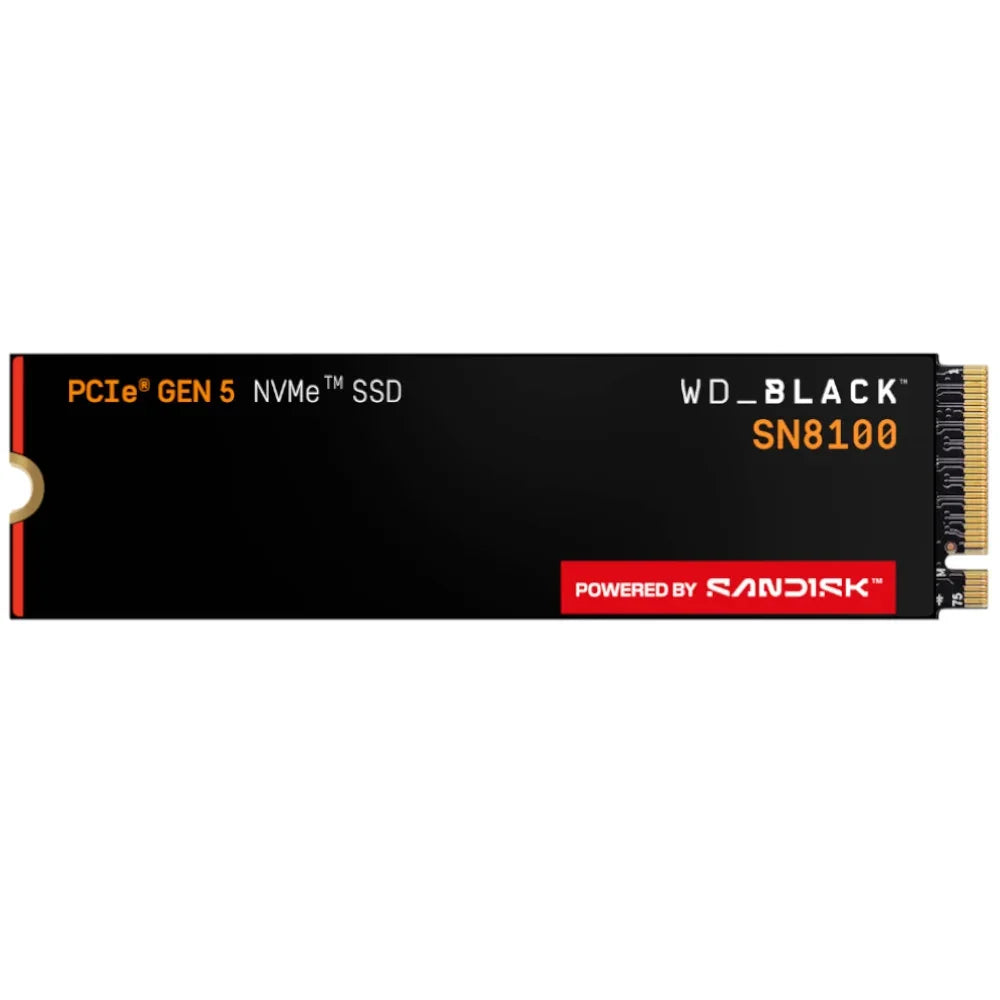 WESTERN DIGITAL WDS100T1X0M Unidad SSD 1TB Black SN8100 NVMe M.2 2280 PCIe Gen 5 para Juegos
