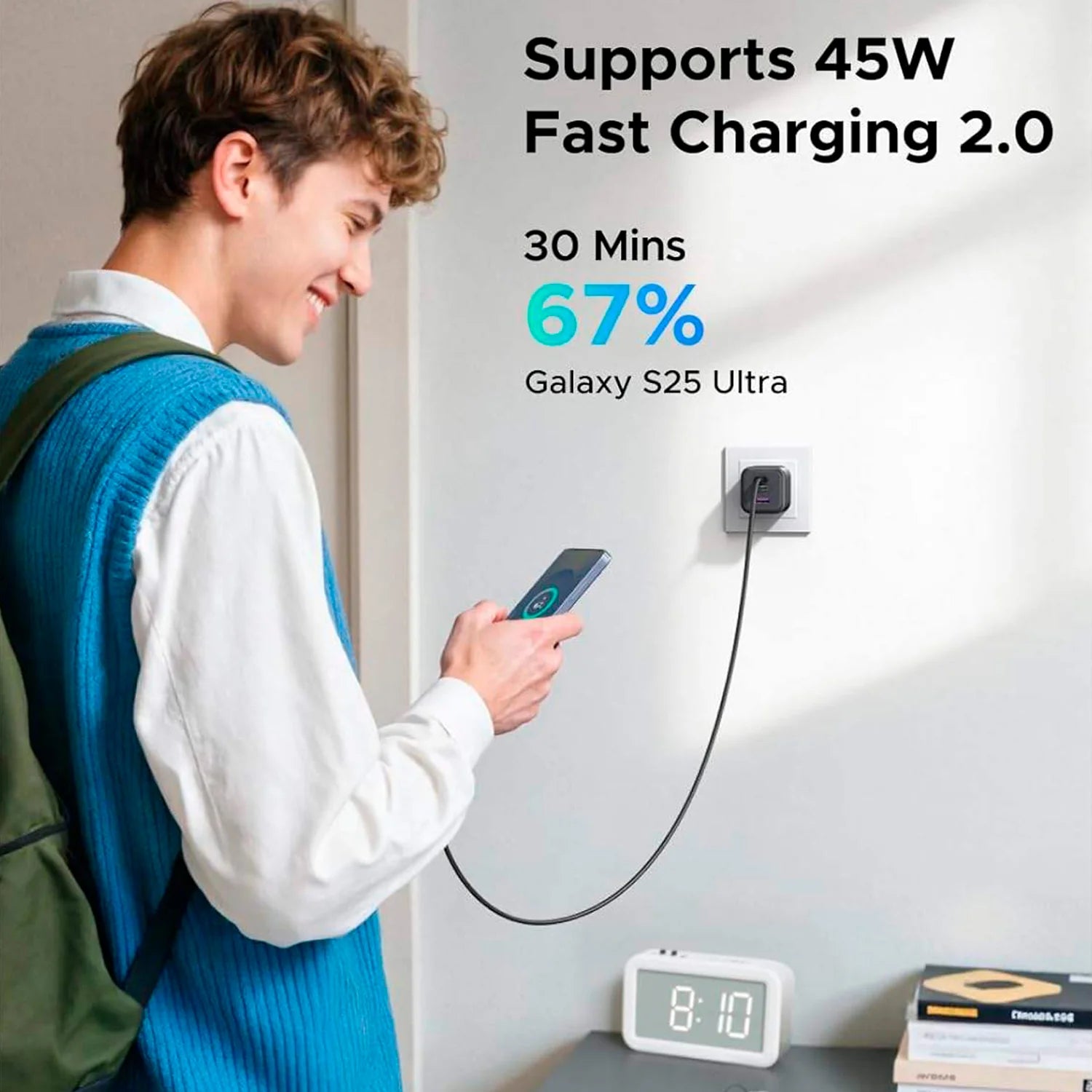 UGREEN X527 65155B Cargador GAN 3 USB-C 1 USB-A 45W