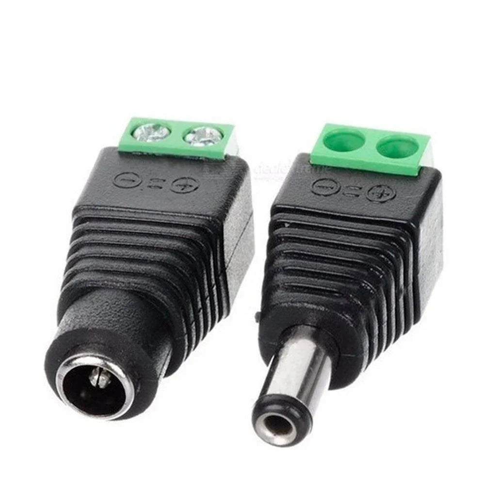 Conector jack DC macho y hembra con terminales de tornillo para cableado estructurado