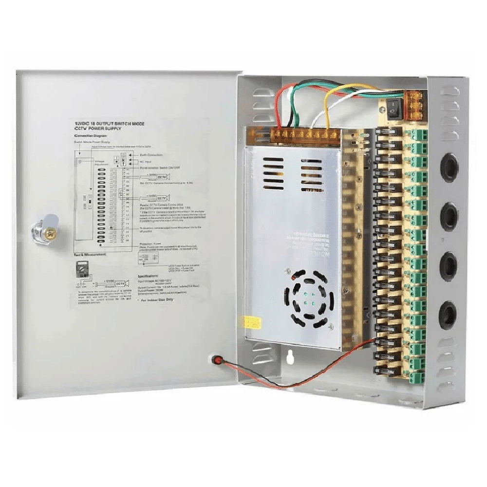 ZKTECO ZK-20A-18CH Fuente de Alimentación Centralizada 18 canales 12V 20A