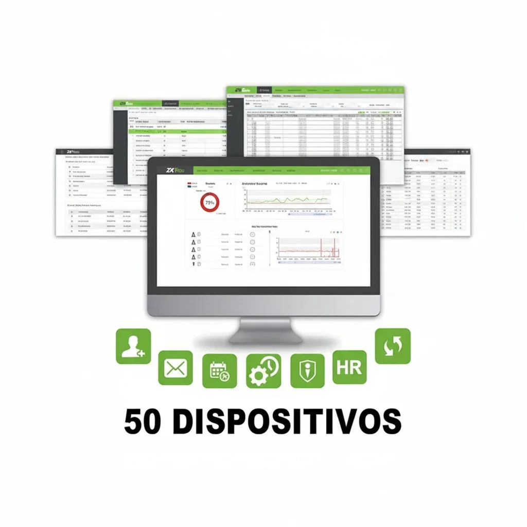 ZKTECO ZKBT-DEV-P50 Licencia Biotime para Gestión de Tiempo y Asistencia 50 Dispositivos