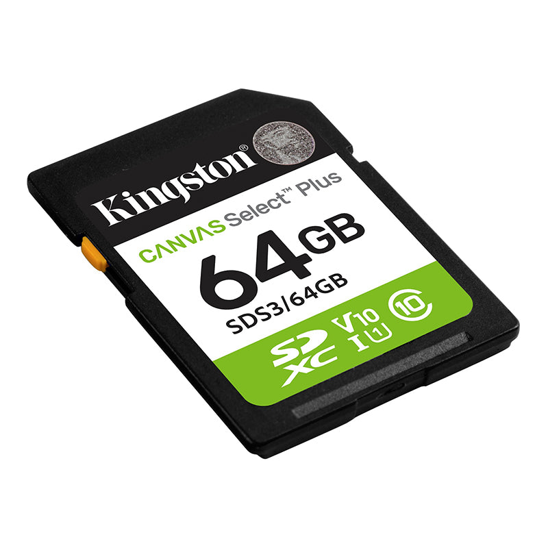 KINGSTON SDS3/64GB CANVAS SELECT PLUS Memoria MicroSD 64GB UHS-I/U1/V10