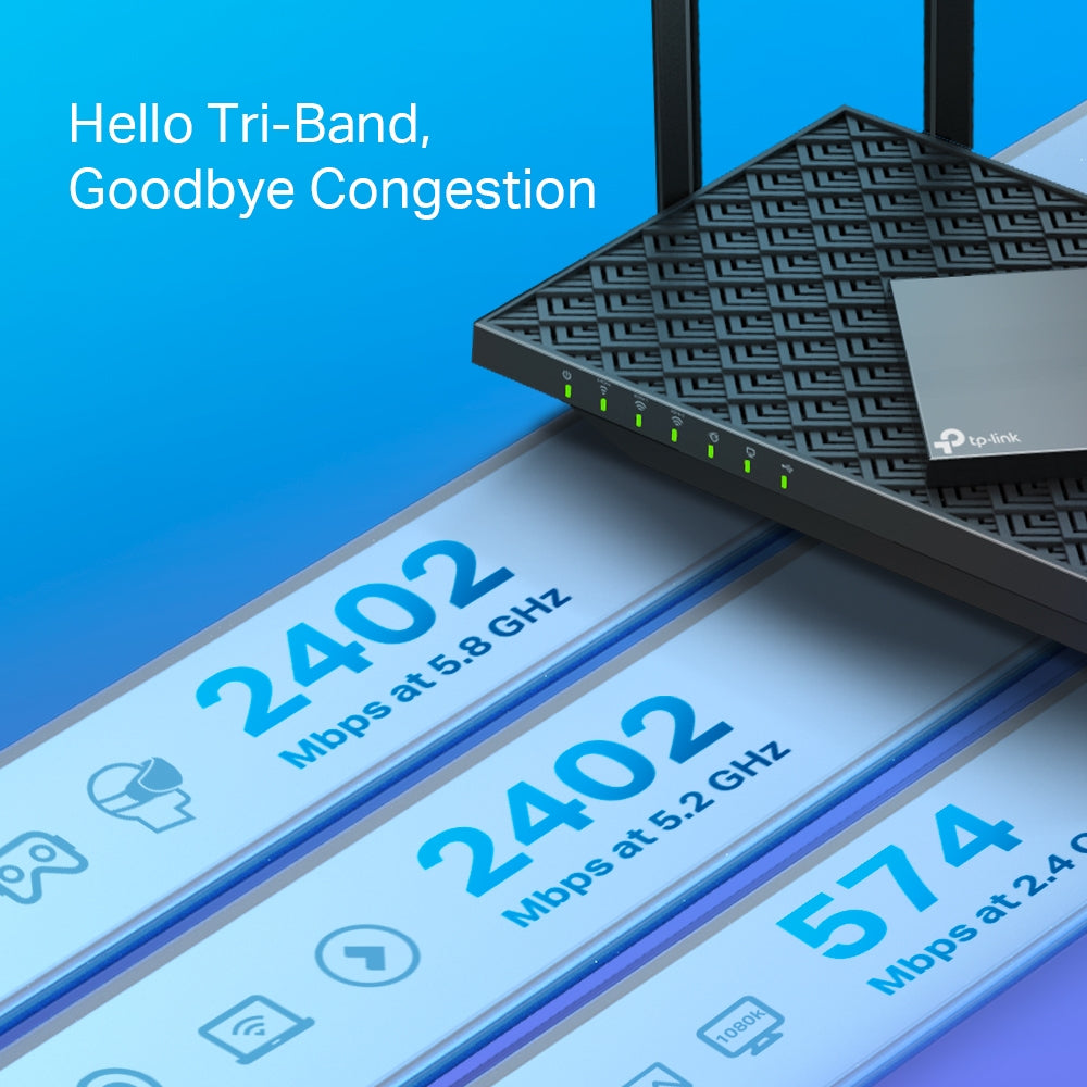 TP LINK Router WiFi6 AX5400 Triple Banda ARCHER AX75