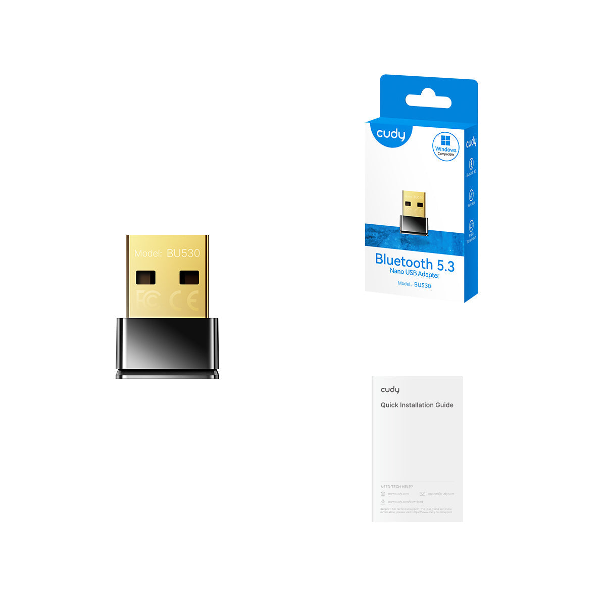 CUDY BU530 Adaptador Nano USB Bluetooth 5.3 para PC