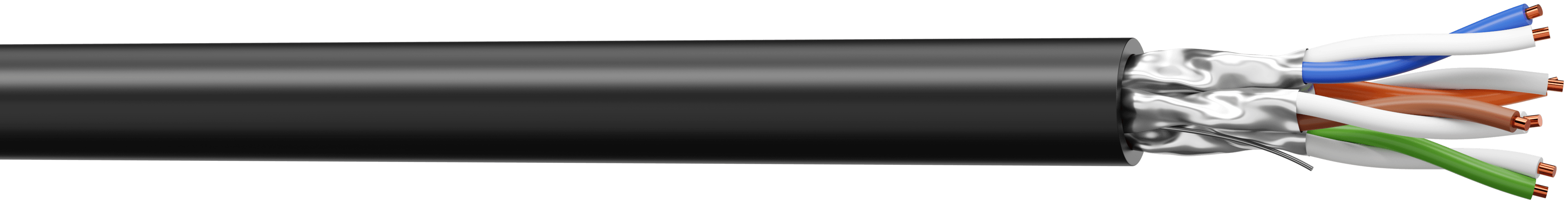 Cable UTP FTP Cat6A, MMC M5254SHINOUT Cable de red LSHZ 23awg chaqueta color negro. Carrete de 500m. Para uso interior y exterior - ARTEUS