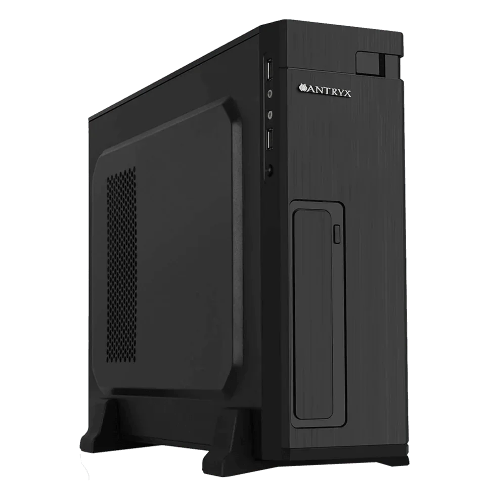 Case SLIM para computadora MICRO ATX, con fuente de 300W, ANTRYX XS-100, Xtreme series, Negro - ARTEUS
