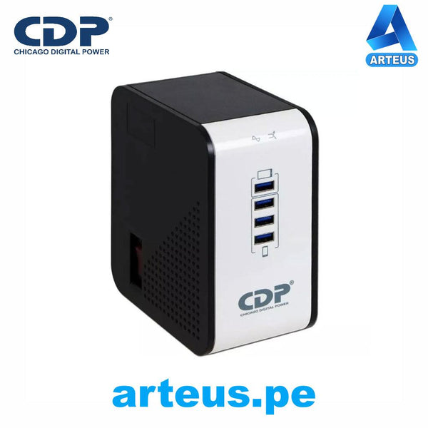 CDP R2CU-AVR1008I - ESTABILIZADOR DE VOLTAJE 1000VA / 500W, 170-270 VAC, 4 PUERTOS USB - ARTEUS