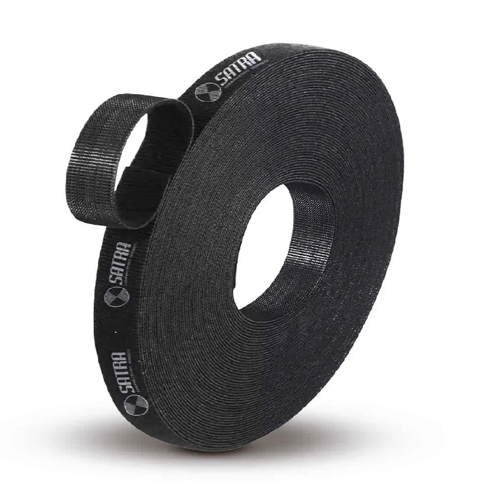 SATRA 1703011005 Easycut Cinta Adhesiva Dos Caras tipo velcro 3/8" 10mmx5m de Largo Negro