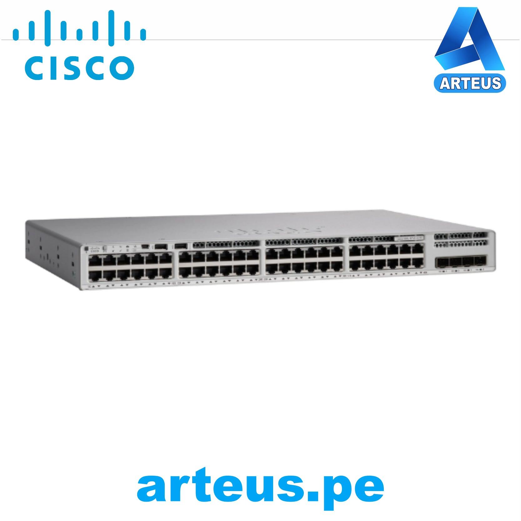 CISCO C9200L-48P-4G-E - Conmutador de nivel 3 - 48 Puertos Gestionable - 3 Capa compatible - Modular - 4 Ranuras SFP - Par trenzado, Fibra Óptica - ARTEUS