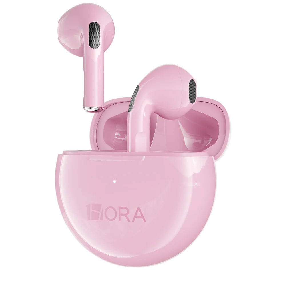 1HORA AUT119-PI Auriculares Inalámbricos TWS Bluetooth 5.3 con Estuche Circular LTW-006