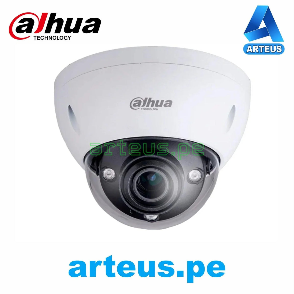 Cámara domo Dahua antivandálica 4K 8MP HDCVI con lente motorizada y visión nocturna IR