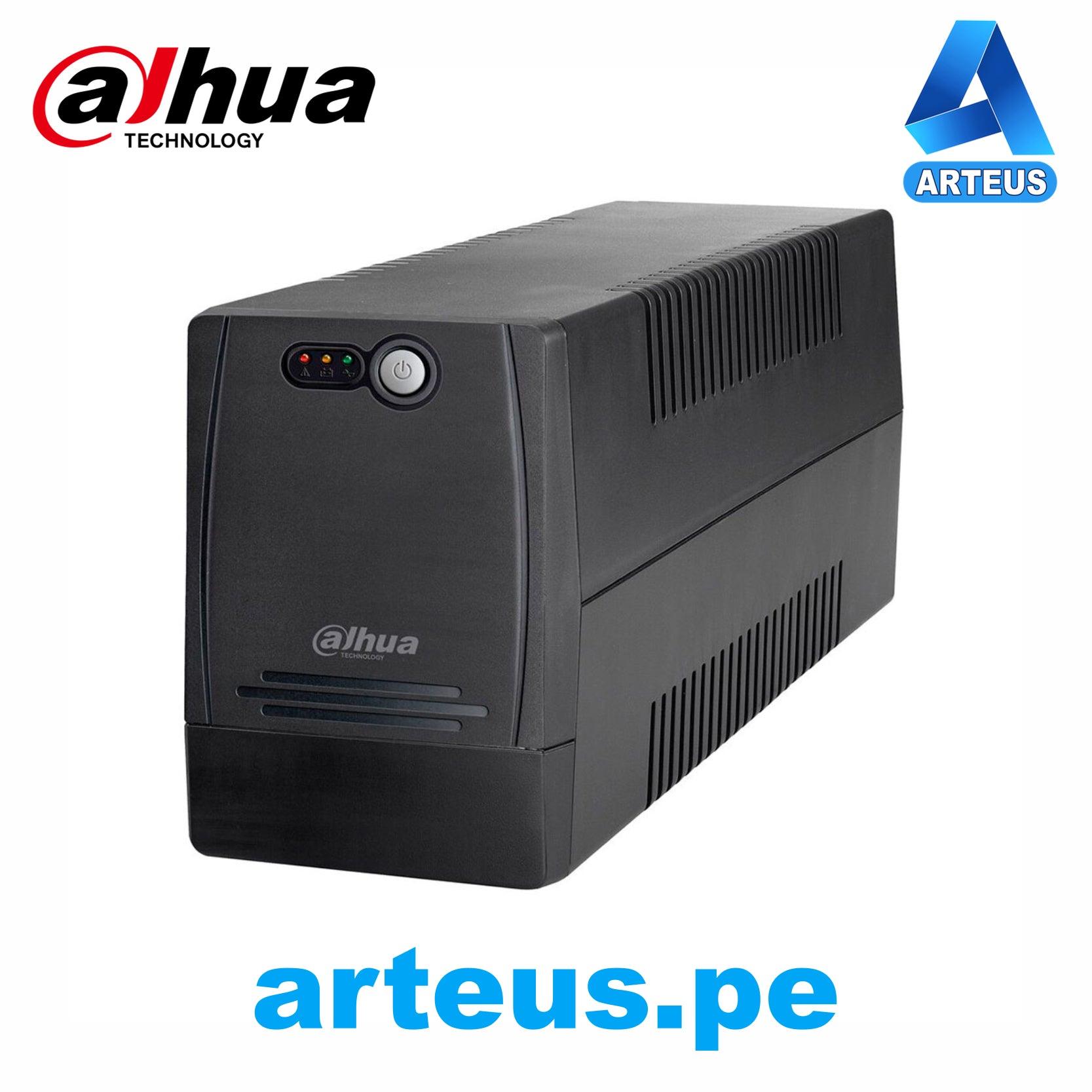 UPS Dahua negra de 600VA 360W, dispositivo para respaldo de energía en redes y seguridad