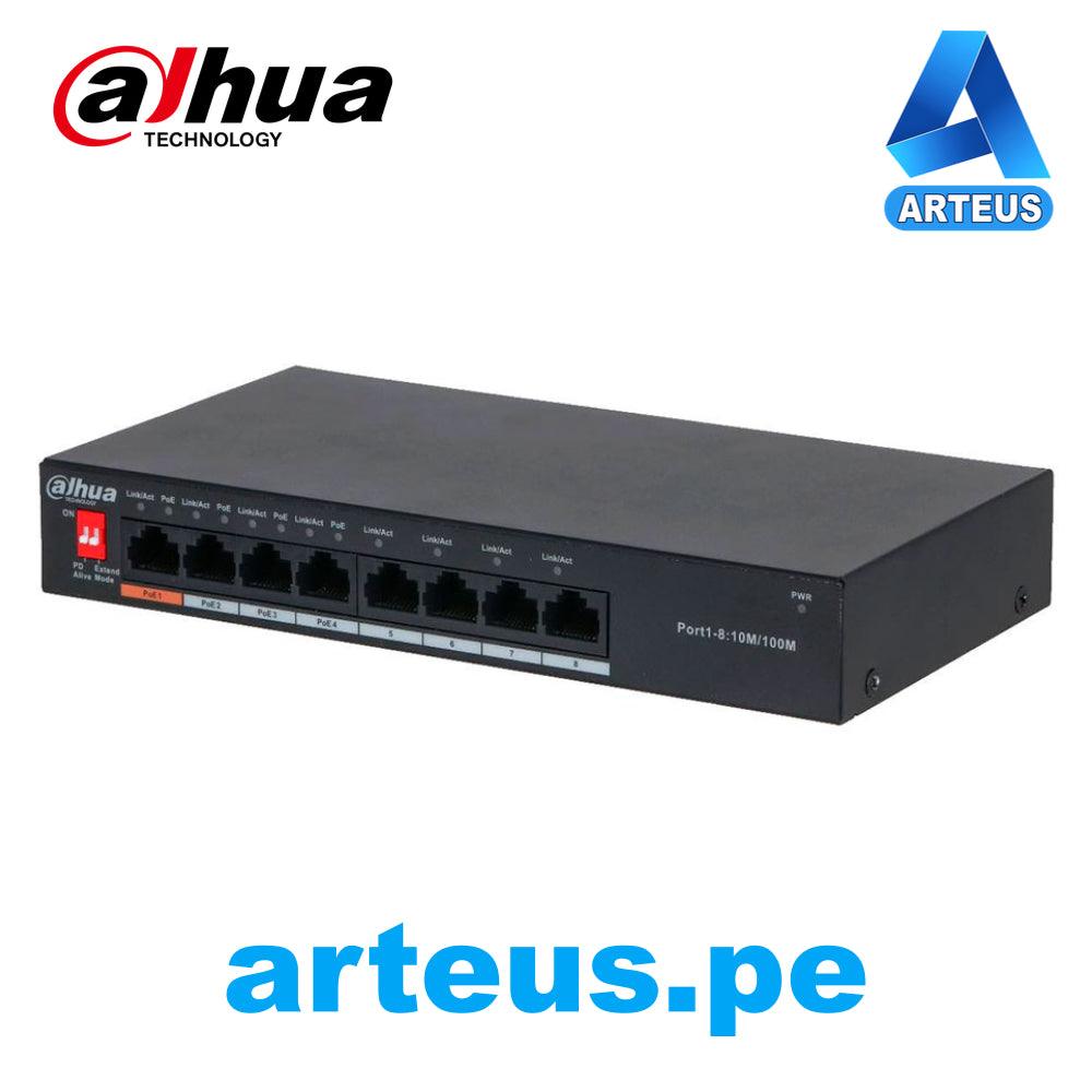 Switch Dahua de 8 puertos, con 4 puertos PoE para redes y cámaras de seguridad