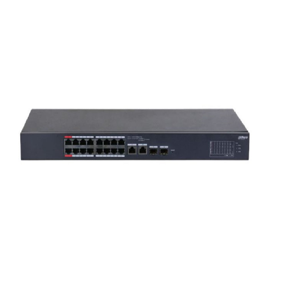DAHUA CS4218-16ET-135 Switch Cloud 16 Puertos POE 10/100Mbps, 2Uplink Giga, 2SFP, 135w. Administra en nube, Capa 2