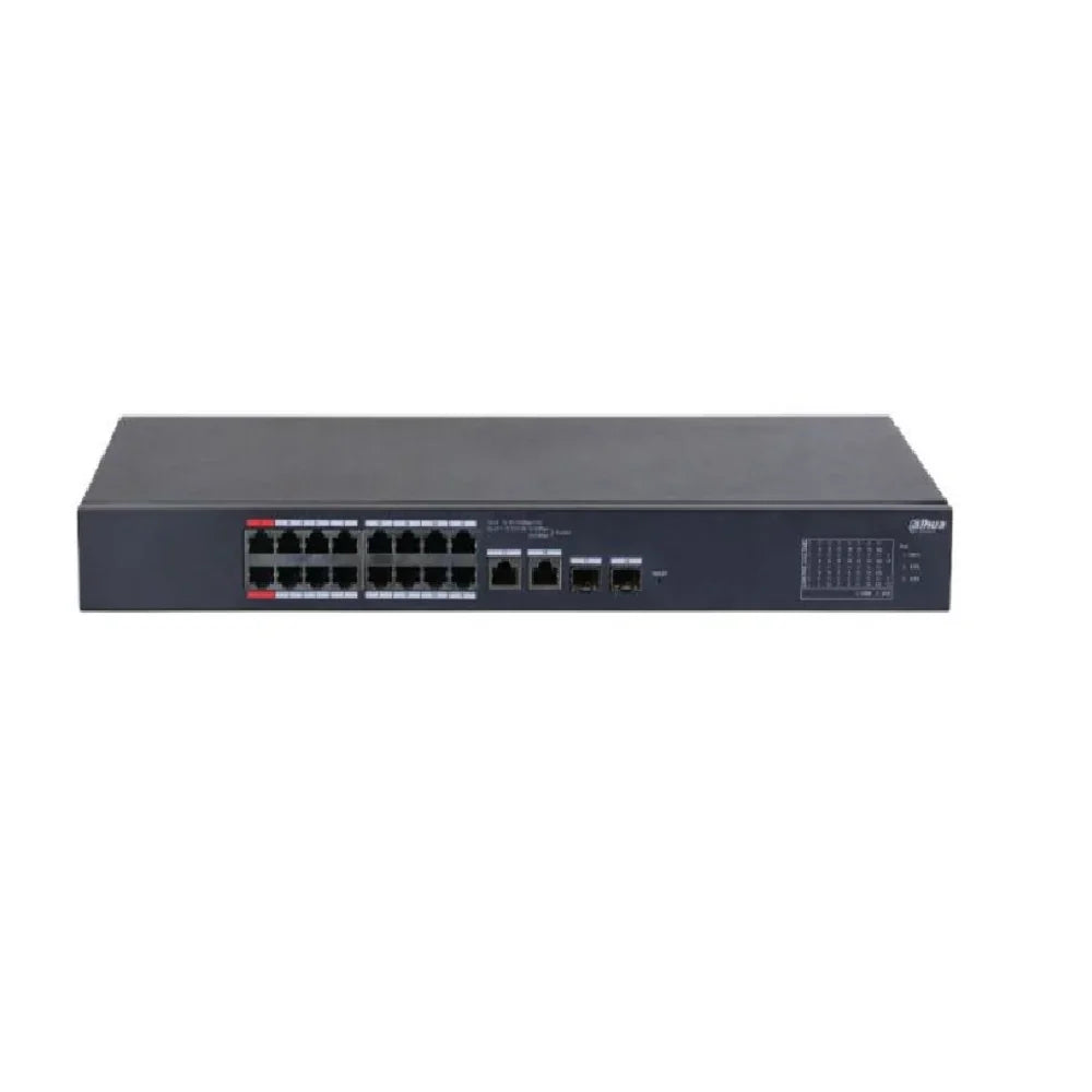 DAHUA CS4218-16ET-135 Switch Cloud 16 Puertos POE 10/100Mbps, 2Uplink Giga, 2SFP, 135w. Administra en nube, Capa 2