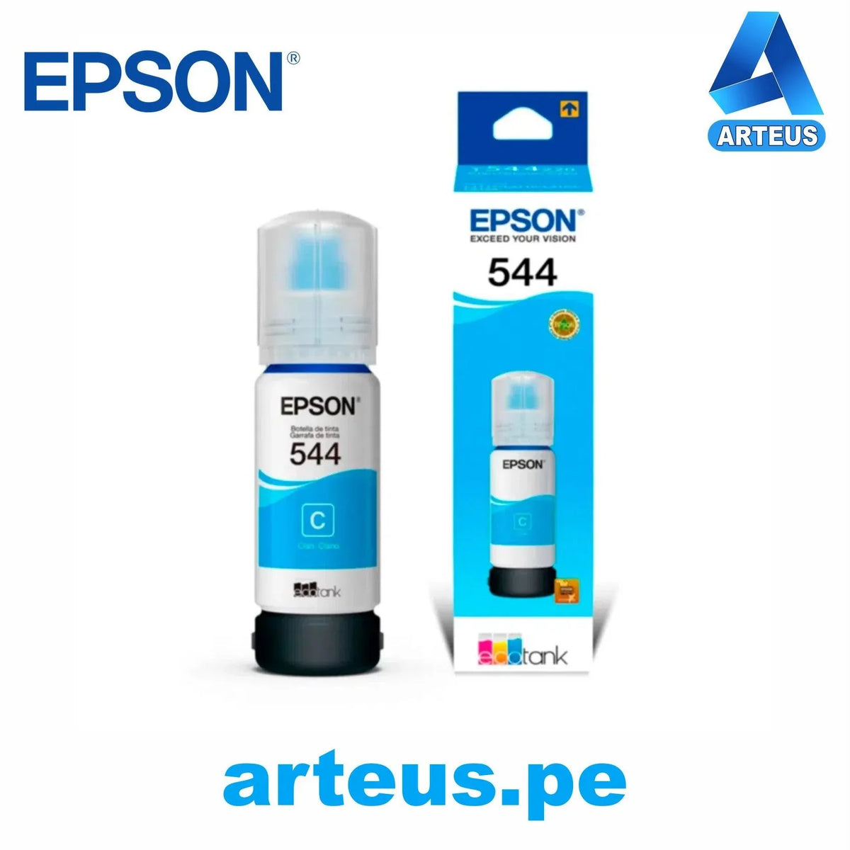 EPSON T544220-AL - Botella de tinta color Cian contenido 65ml. - ARTEUS