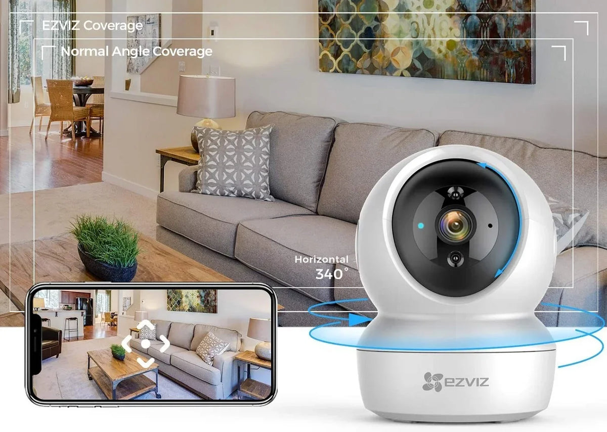 EZVIZ H6C PRO 3K Cámara de Seguridad WIFI 5MP 2.4Ghz y5Ghz PT360 Alexa Google