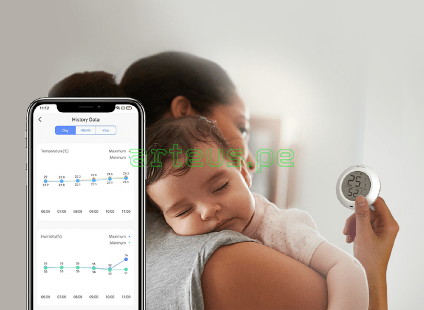 EZVIZ T51C Sensor de Temperatura y Humedad para Panel de Alarma B1