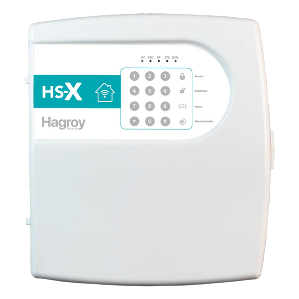 HAGROY KIT-HSX-IN, Kit Inalámbrico: HS-X, Batería 4amp, Pir, Contacto magnético, Sirena 30w y Llavero
