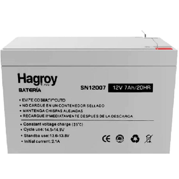 HAGROY PS7-12, Batería 12v 7Amp
