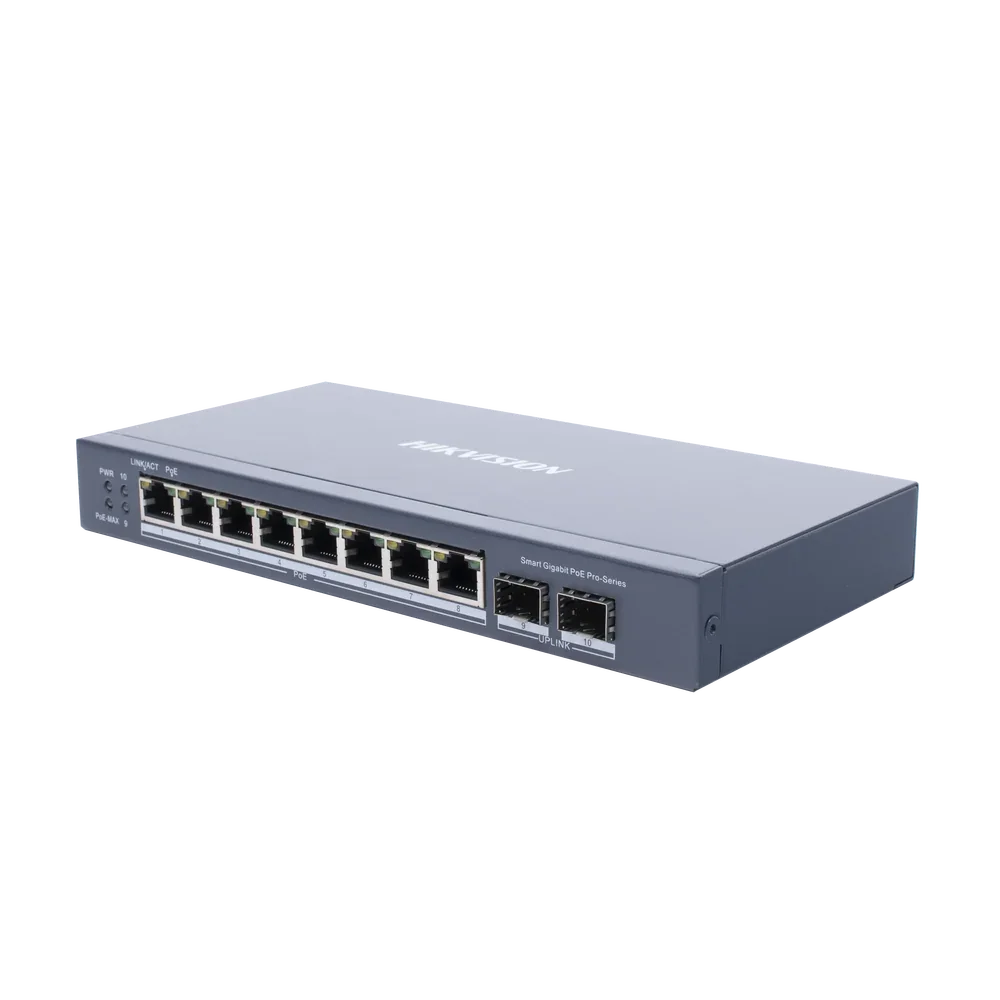 HIKVISION DS-3E1510P-SI Switch Smart PoE 8 Puertos Gigabit + 2SFP 110W
