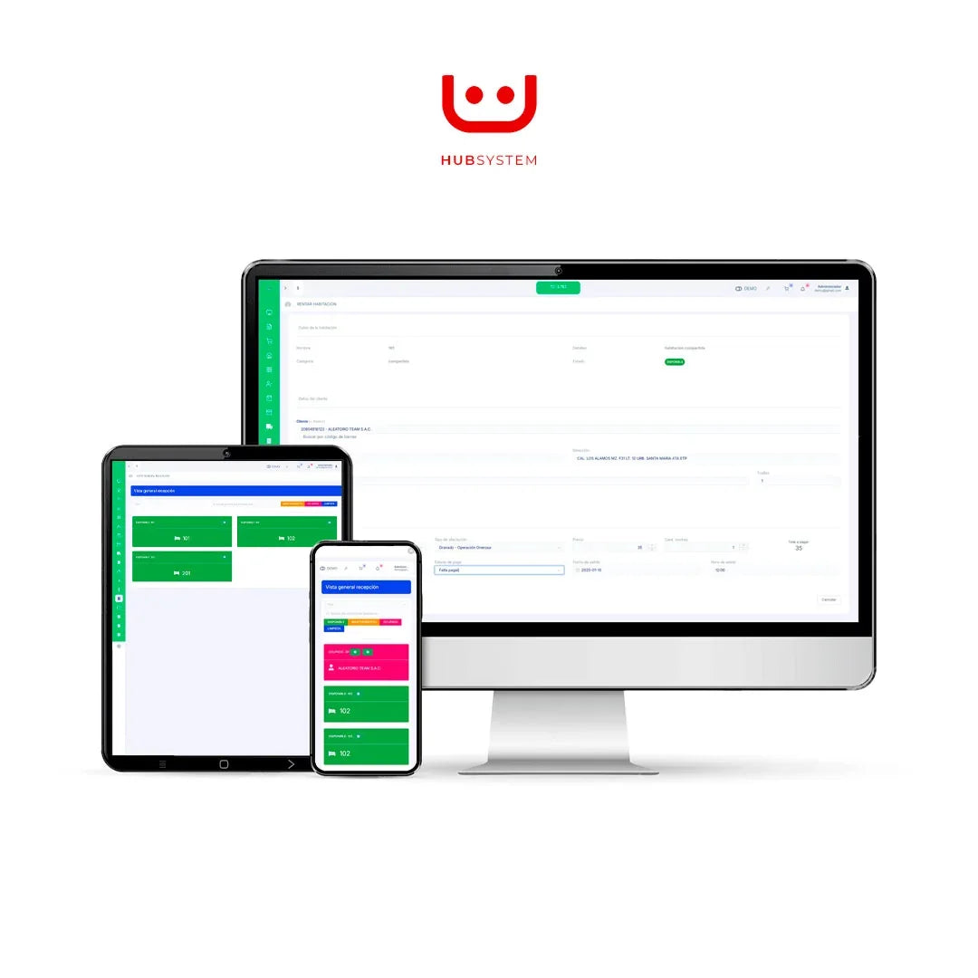 HUB SYSTEM HOTELES Sistema de gestión y facturación electrónica para hoteles. Suscripción Mensual