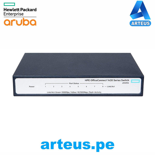 HPE ARUBA JH329A - Switch Gigabit Ethernet HPE OfficeConnect 1420, 8 RJ-45 GbE 10/100/1000 Mbps, 4.5 W.ARU - ARTEUS