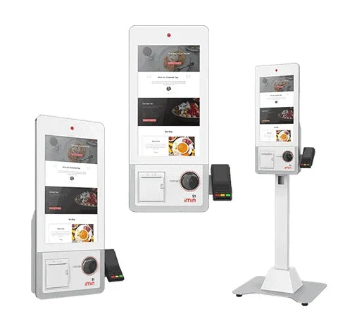 IMIN S1-701, Kiosko de Autoservicio Pantalla 21.5" Full HD Android 11/4 núcleos 2Ghz 4GB+64GB Cámara Altavoz Impresora 80mm Lector 2D