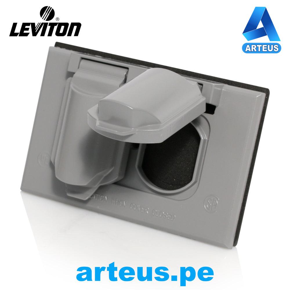 LEVITON 0WM1D-SGY - PLACA HERMETICA METALICA GRIS WEATHERPROOF - ARTEUS