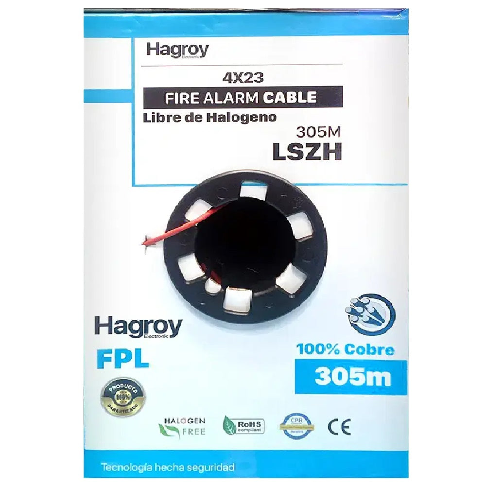 HAGROY LSZH4X23AWG-UL Cable Sólido para Incendio FPL LSZH 4x23 305m