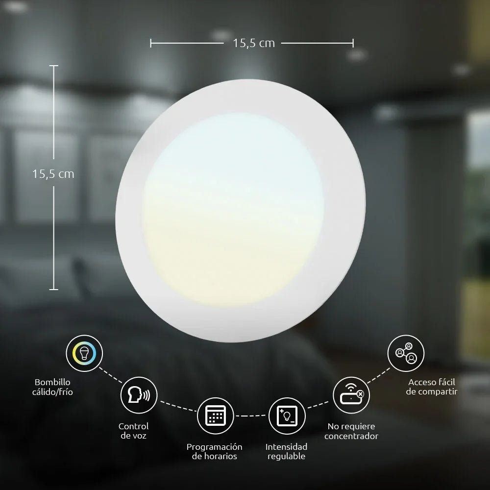 NEXXT SOLUTIONS NHB-W710 Lampara Redonda Luz Led Inteligente Empotrable WIFI