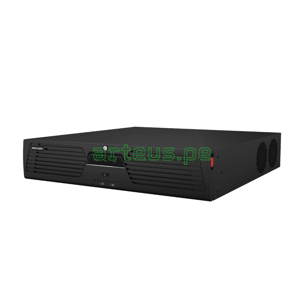 NVR Grabador para camaras IP de 64 canales 8K HIKVISION DS-9664NI-M8. Tasa Bits 400mbps. Soporta 8 discos duros. Soporta: Raid, camaras acusense y 2 puertos de red. - ARTEUS