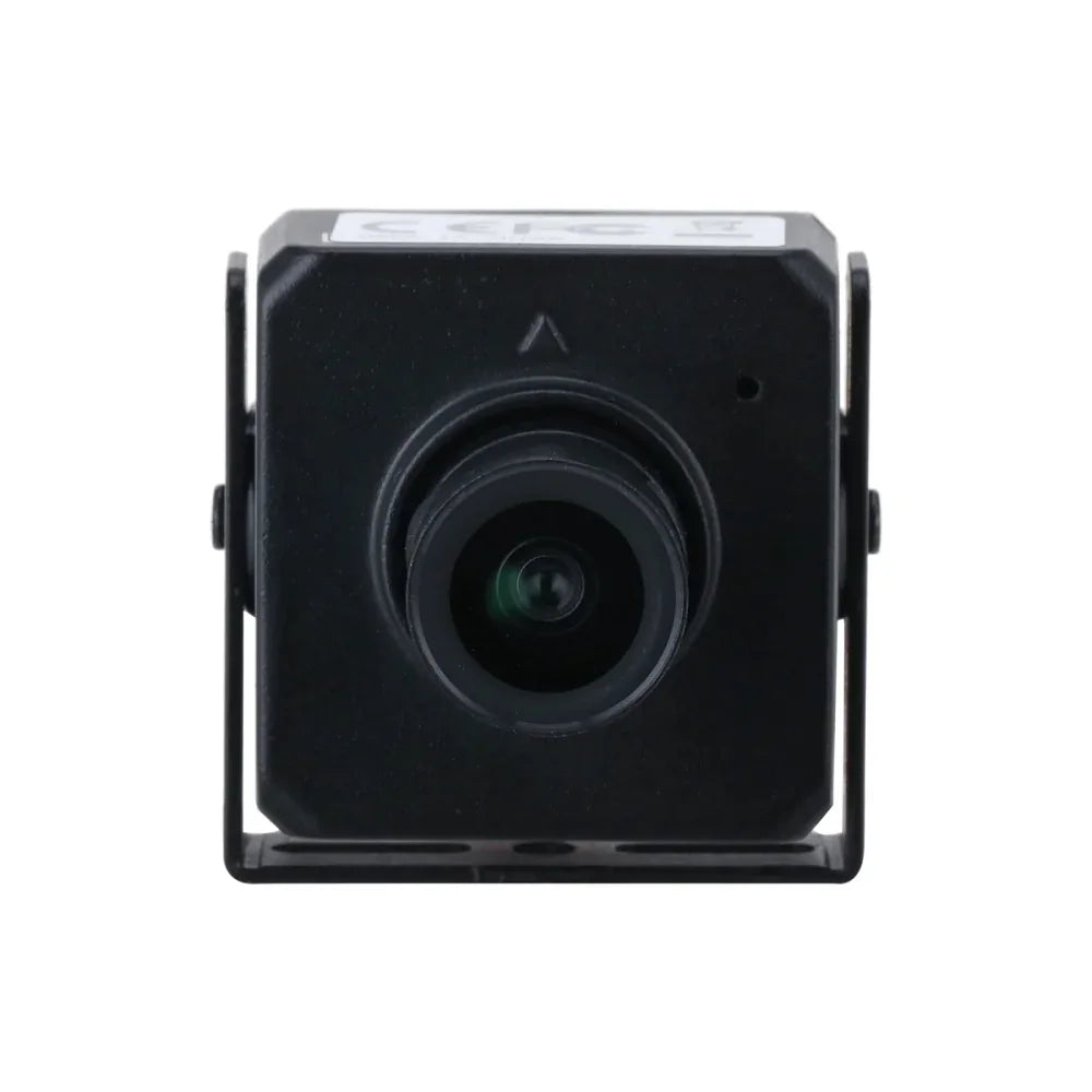 Cámara de seguridad tipo pinhole negra para videovigilancia y sistemas de alarma