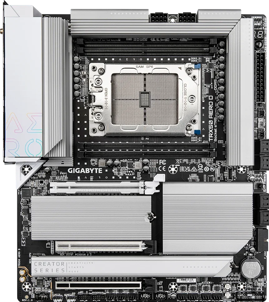 GIGABYTE TRX50 AERO D Placa Madre AMD DDR5 WiFi7 10GbE E-ATX