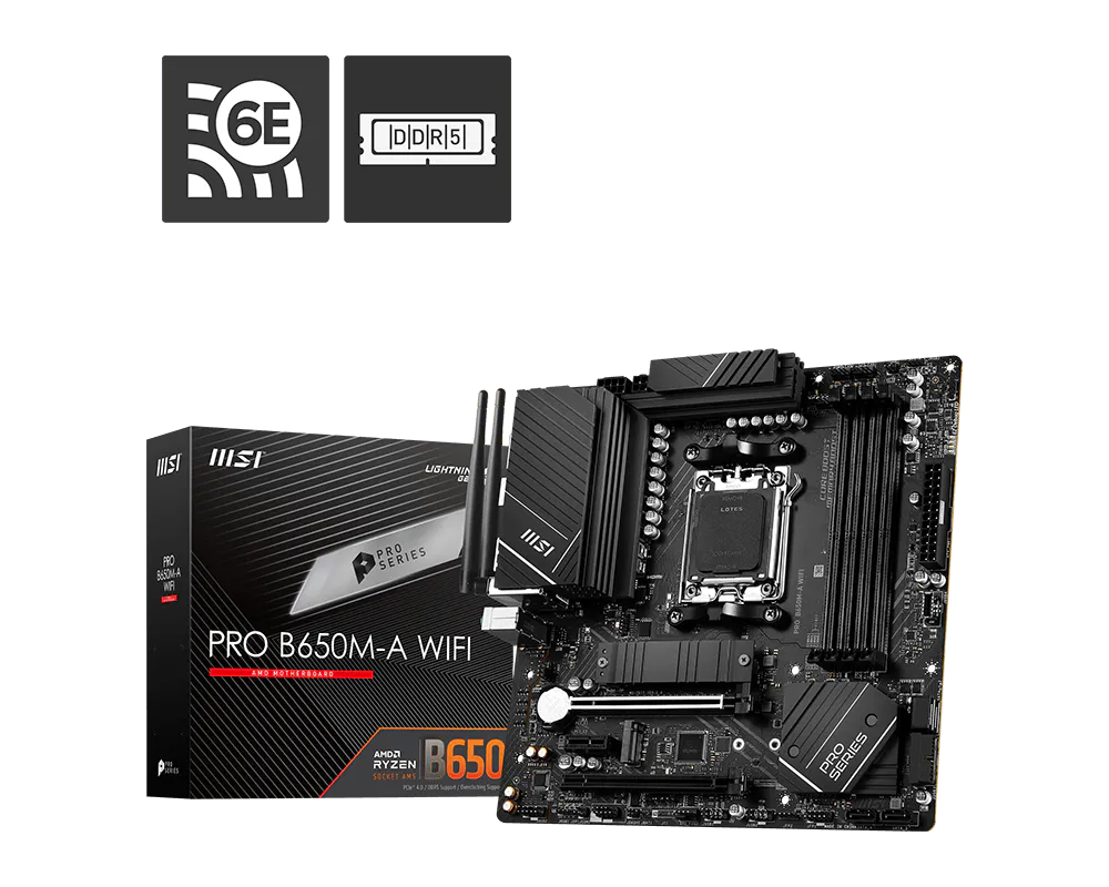 MSI 911-7D77-007 PRO B650M-A WIFI Placa Madre AMD B650 mATX