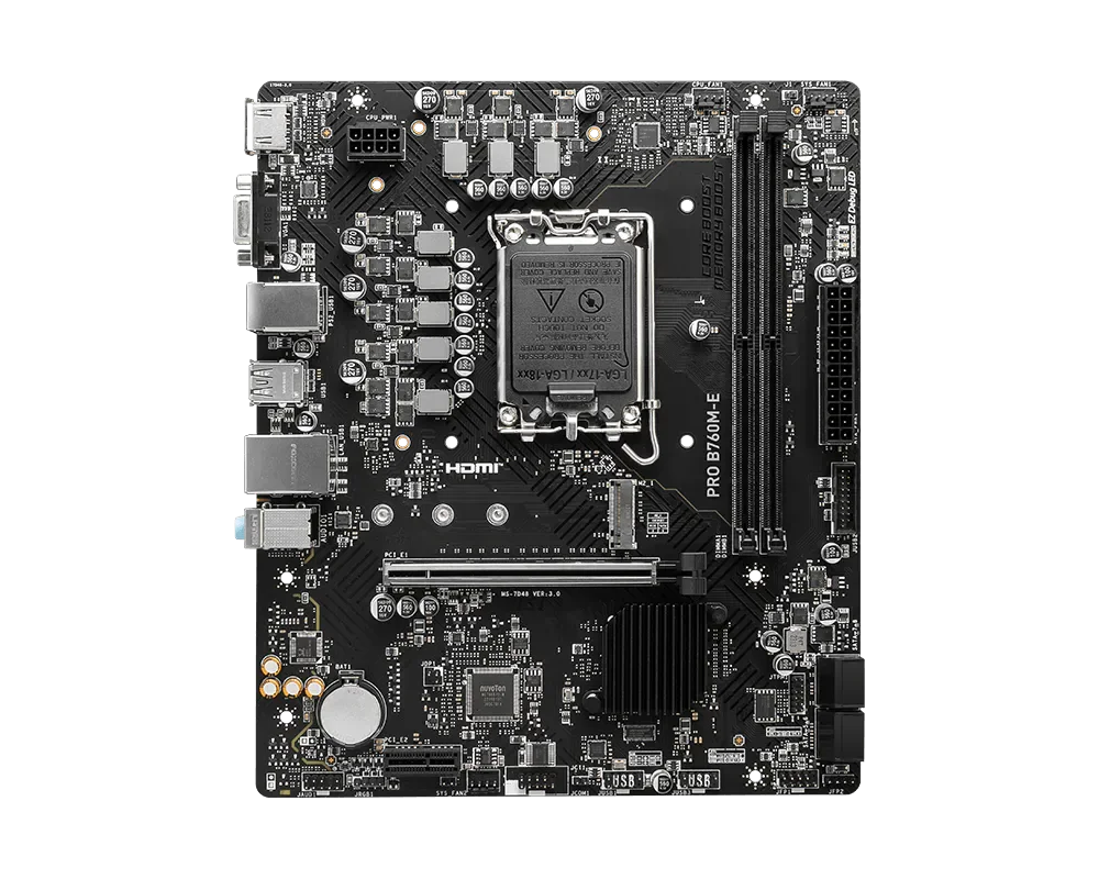 MSI PRO B760M-E DDR5 Placa Madre Intel B760 LGA1700 mATX