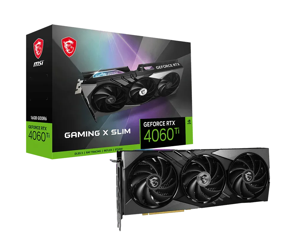 MSI RTX 4060 TI 16G GAMING X SLIM Tarjeta de Video 16GB VRAM 912-V517-084