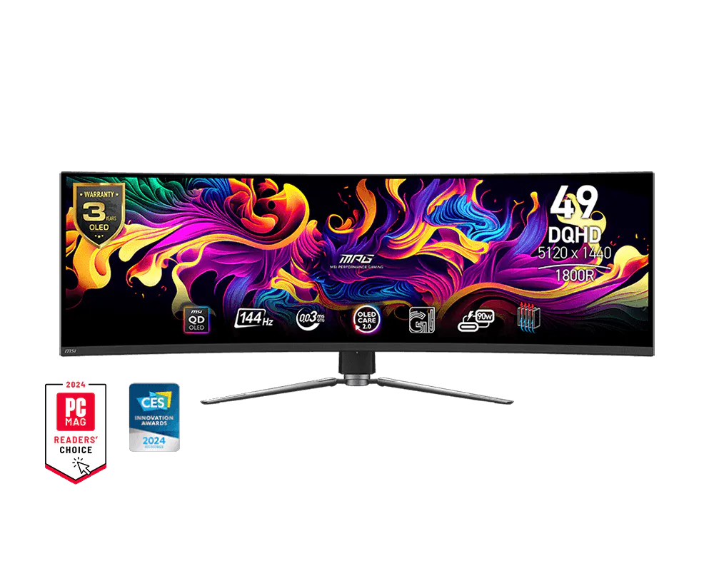 MSI MPG-491CQP-QD-OLED Monitor 49" QD-OLED Curve 1800R 144Hz