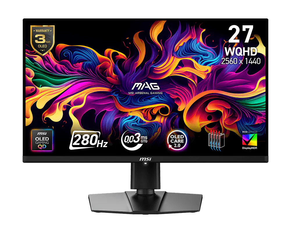 MSI MAG 271QP QD OLED X28 Monitor 26.5" 280Hz Panel QD-OLED de 3ra Generación
