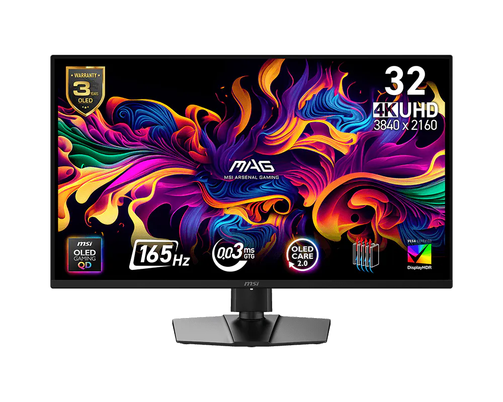 MSI MAG-322UP-QD-OLED-E16 Monitor 32" 165Hz 4K UHD
