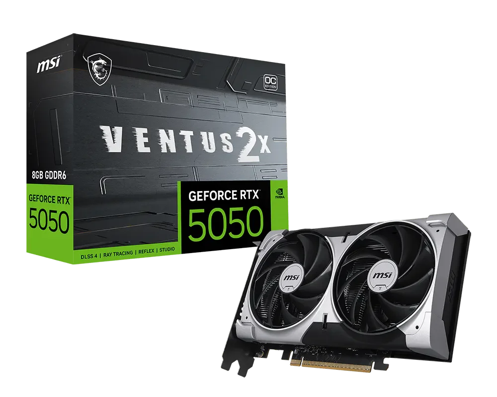 MSI RTX 5050 8G VENTUS X2 OC Tarjeta de Video 8GB VRAM 912-V538-010