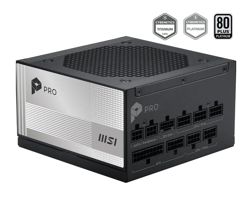 MSI PRO-A1000PL-PCIE5 Fuente de Alimentación 80 Plus Platinum 1000W