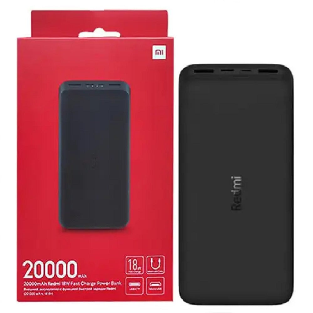 XIAOMI 26922 Cargador de Batería Portable REDMI POWER BANK 20000mAh 18w Carga Rápida Negro